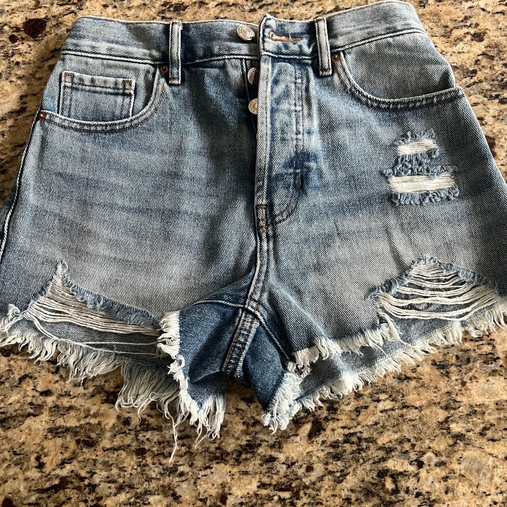 ☀️ SUMMER☀️ NEW - PacSun Medium Blue High Waisted Denim Shorts - Size 23